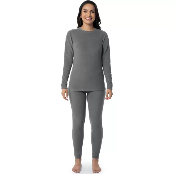 imageFruit of the Loom Womens Stretch Fleece Lined Thermal Long Johns Underwear SetGrey