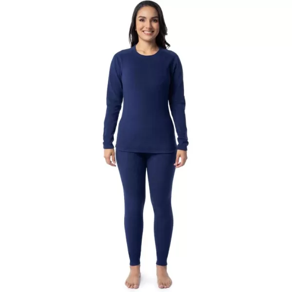 imageFruit of the Loom Womens Stretch Fleece Lined Thermal Long Johns Underwear SetIndigo Ocean