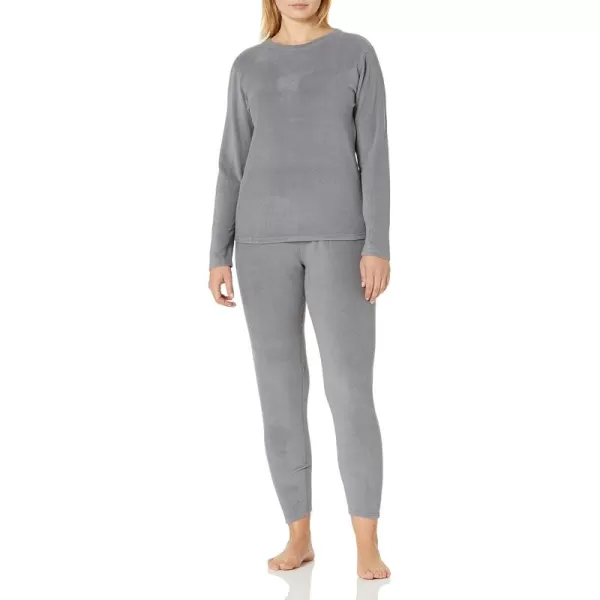 imageFruit of the Loom Womens Stretch Fleece Lined Thermal Long Johns Underwear SetSlate Grey