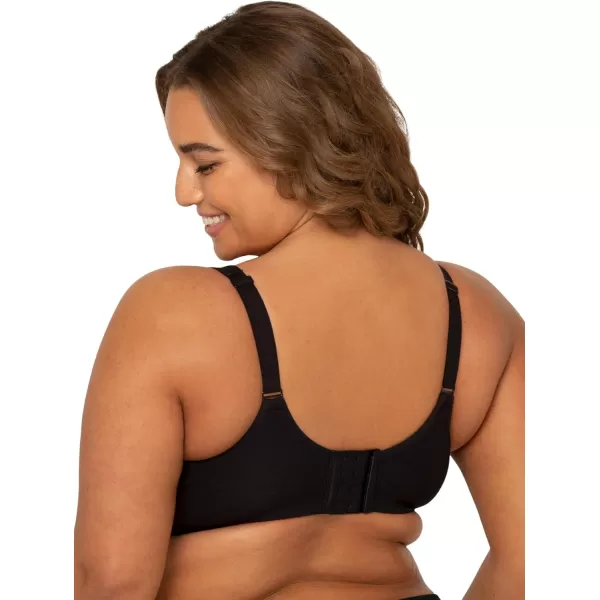 imageFit For Me By Fruit of the Loom Womens Plus Size Cotton Unlined Underwire BraPinchFree Straps  Side and Back SmoothingBlack Hue