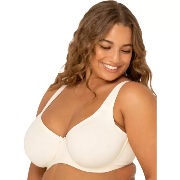 imageFit For Me By Fruit of the Loom Womens Plus Size Cotton Unlined Underwire BraPinchFree Straps  Side and Back SmoothingPristine