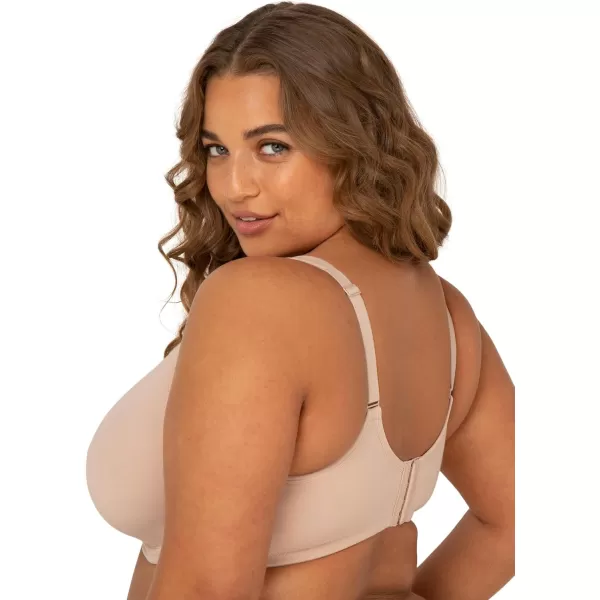 imageFit For Me By Fruit of the Loom Womens Plus Size Cotton Unlined Underwire BraPinchFree Straps  Side and Back SmoothingSand