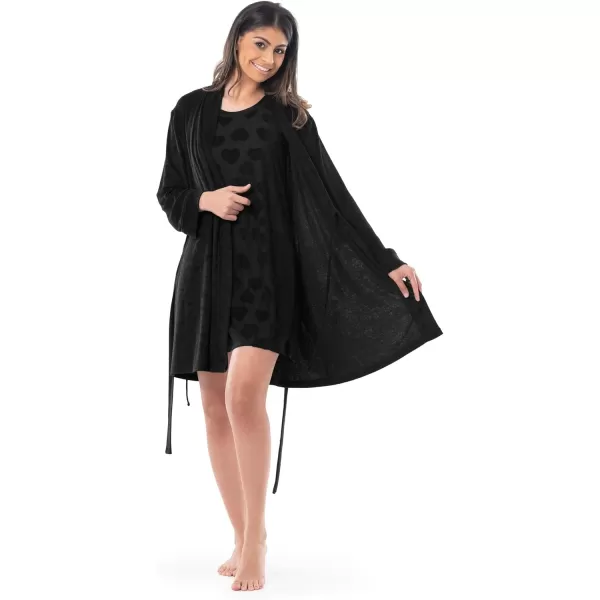 imageFruit of the Loom Womens Beyondsoft Sleep Chemise and Robe SetBlack