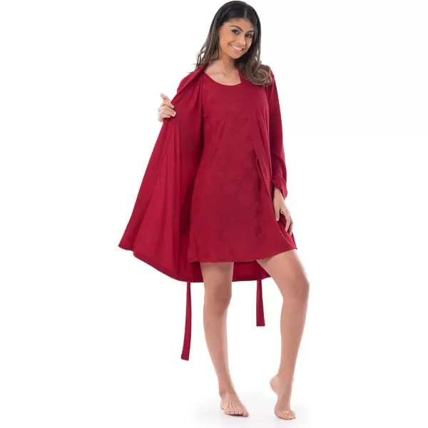 imageFruit of the Loom Womens Beyondsoft Sleep Chemise and Robe SetRadiant Red
