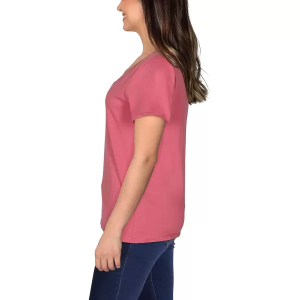 imageFruit of the Loom Womens Crafted Comfort Pima Cotton Short Sleeve TshirtsVneck  Ginger Zinger Pink