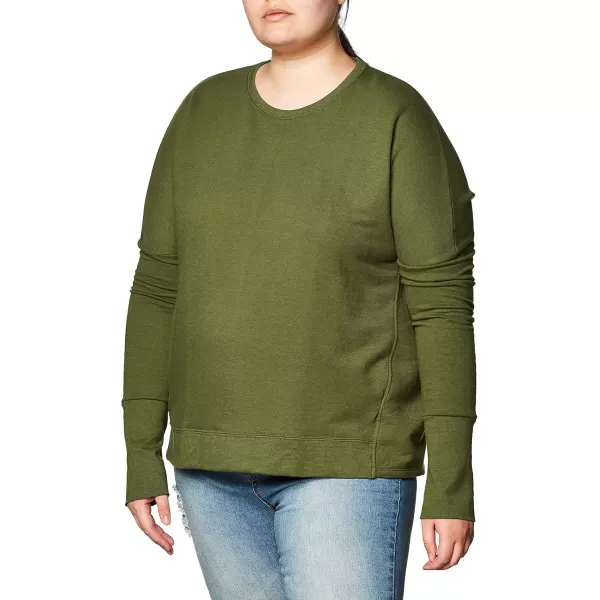 imageFruit of the Loom Womens Essentials in Transit Long Sleeve French Terry TopBoxwood Green