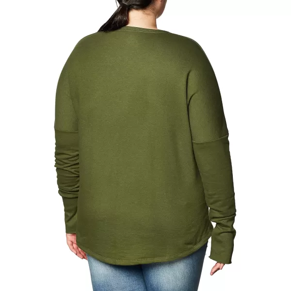 imageFruit of the Loom Womens Essentials in Transit Long Sleeve French Terry TopBoxwood Green