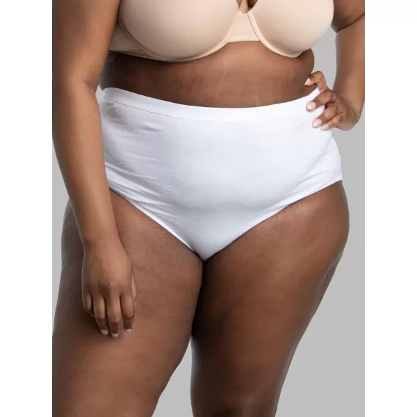 imageFruit of the Loom Womens Eversoft Cotton Brief Underwear Tag Free ampamp Breathable Available in Plus SizePlus Size Brief  Cotton  10 Pack  White