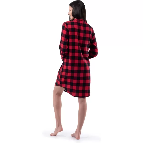 imageFruit of the Loom Womens Flannel Sleep ShirtBuffalo Check