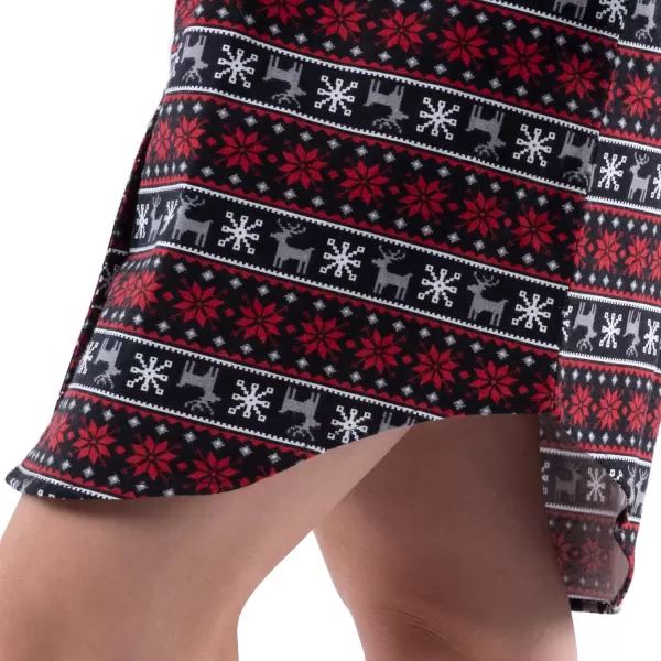 imageFruit of the Loom Womens Flannel Sleep ShirtFair Isle Black
