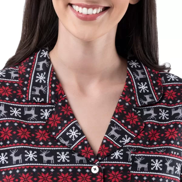 imageFruit of the Loom Womens Flannel Sleep ShirtFair Isle Black
