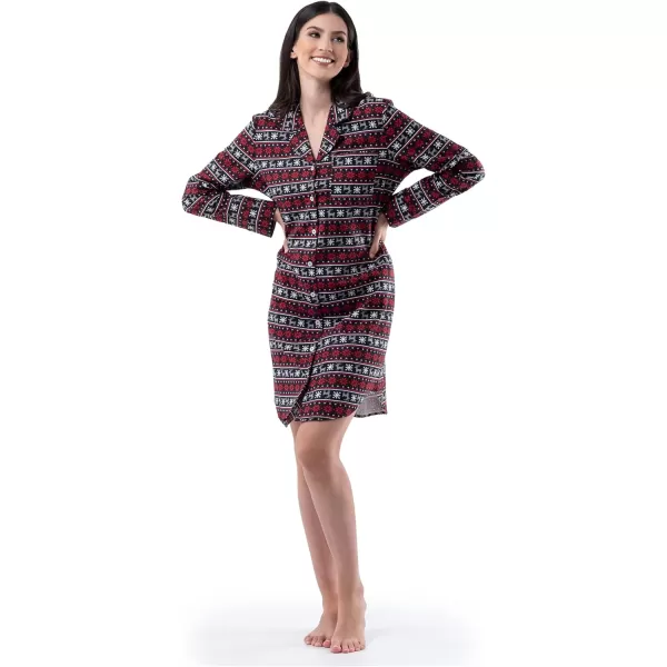 imageFruit of the Loom Womens Flannel Sleep ShirtFair Isle Black