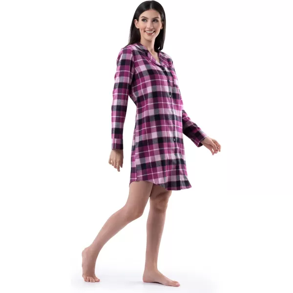 imageFruit of the Loom Womens Flannel Sleep ShirtPlaid