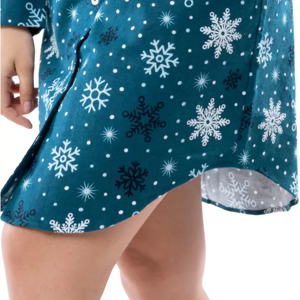 imageFruit of the Loom Womens Flannel Sleep ShirtSnowflake