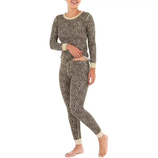 imageFruit of the Loom Womens Micro Waffle Premium Thermal SetAnimal Print