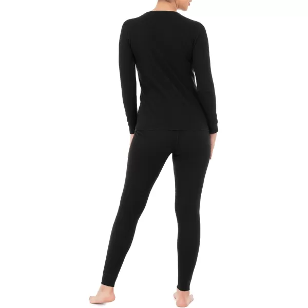 imageFruit of the Loom Womens Micro Waffle Premium Thermal SetBlack