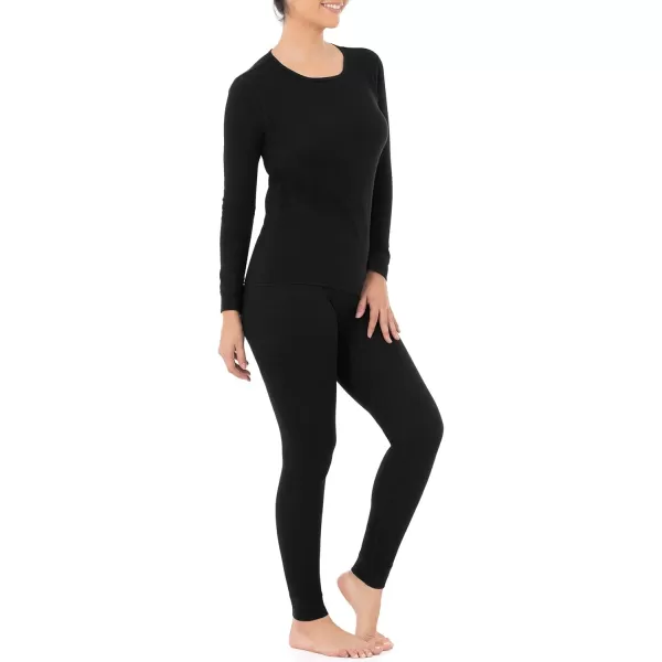 imageFruit of the Loom Womens Micro Waffle Premium Thermal SetBlack