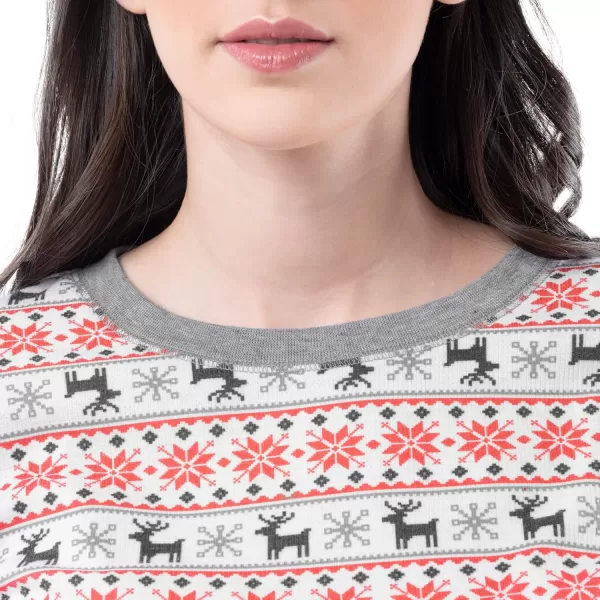 imageFruit of the Loom Womens Micro Waffle Premium Thermal SetFair Isle White