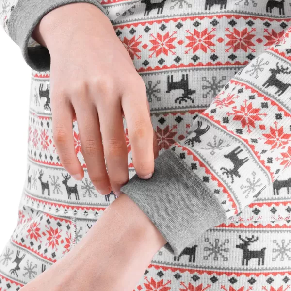 imageFruit of the Loom Womens Micro Waffle Premium Thermal SetFair Isle White