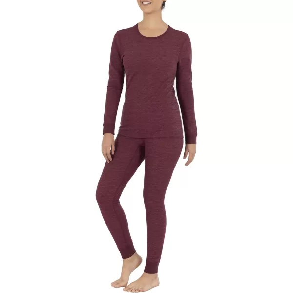 imageFruit of the Loom Womens Micro Waffle Premium Thermal SetMerlot Heather