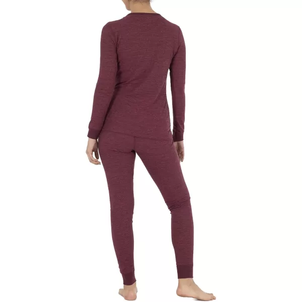 imageFruit of the Loom Womens Micro Waffle Premium Thermal SetMerlot Heather