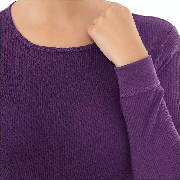 imageFruit of the Loom Womens Micro Waffle Premium Thermal Underwear Tee ShirtViolet