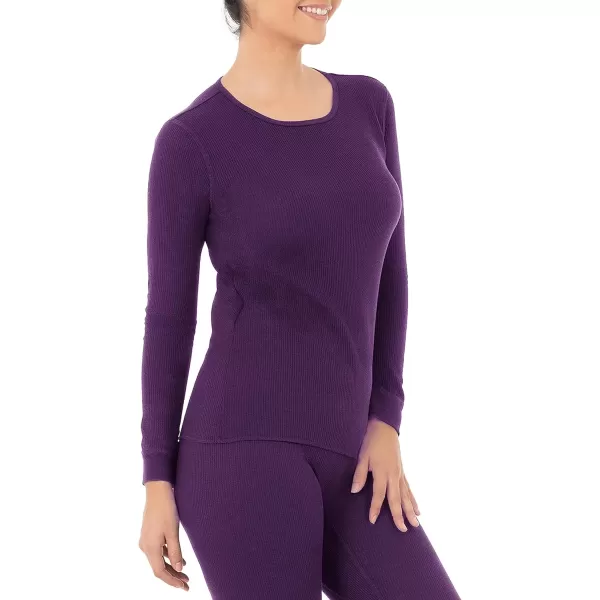 imageFruit of the Loom Womens Micro Waffle Premium Thermal Underwear Tee ShirtViolet