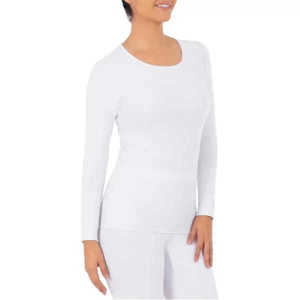 imageFruit of the Loom Womens Micro Waffle Premium Thermal Underwear Tee ShirtWhite