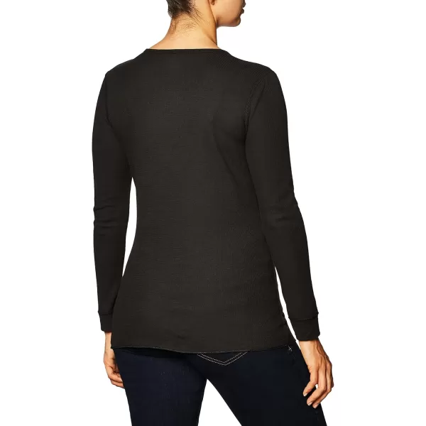 imageFruit of the Loom Womens Micro Waffle Thermal VNeckBlack