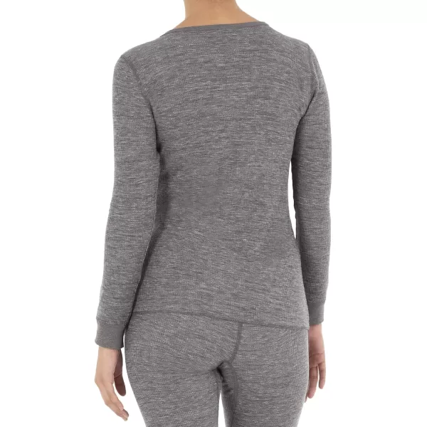 imageFruit of the Loom Womens Micro Waffle Thermal VNeckSmoke Heather