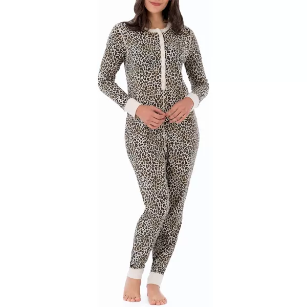 imageFruit of the Loom womens Micro Waffle Premium Thermal Union SuitAnimal Print