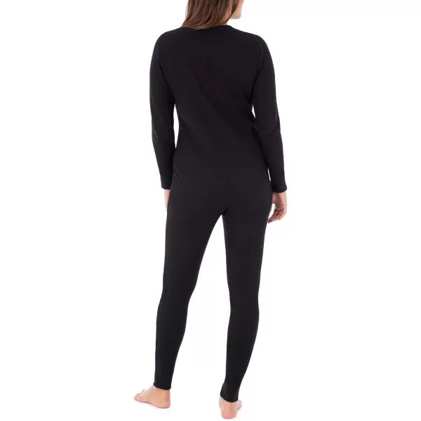 imageFruit of the Loom womens Micro Waffle Premium Thermal Union SuitBlack