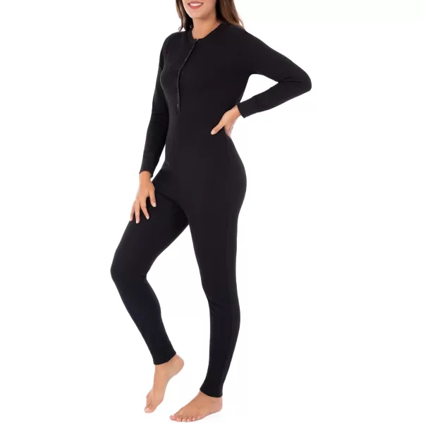 imageFruit of the Loom womens Micro Waffle Premium Thermal Union SuitBlack