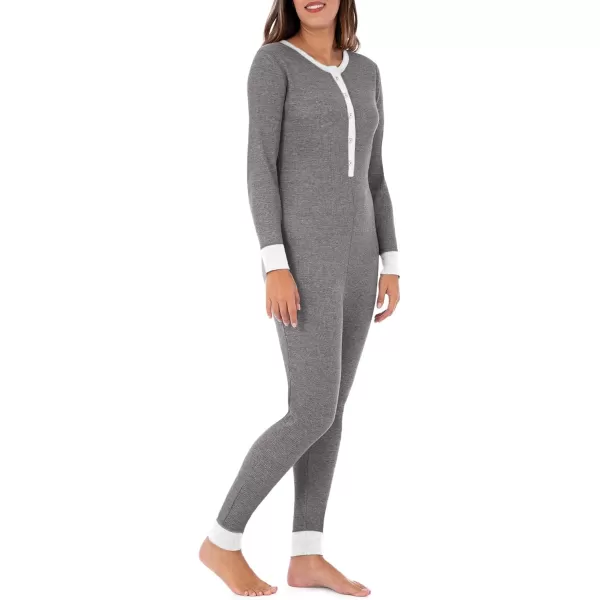 imageFruit of the Loom womens Micro Waffle Premium Thermal Union SuitSmoke Heather