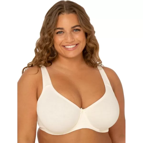 imageFit For Me By Fruit of the Loom Womens Plus Size Cotton Unlined Underwire BraPinchFree Straps  Side and Back SmoothingPristine