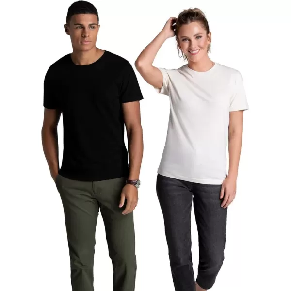 imageFruit of the Loom Recover Cotton TShirt Made with Sustainable Low Impact Recycled Fiber2 Pack  BlackIvory