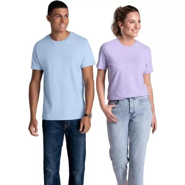 imageFruit of the Loom Recover Cotton TShirt Made with Sustainable Low Impact Recycled Fiber2 Pack  Open Air BlueLilac Petal