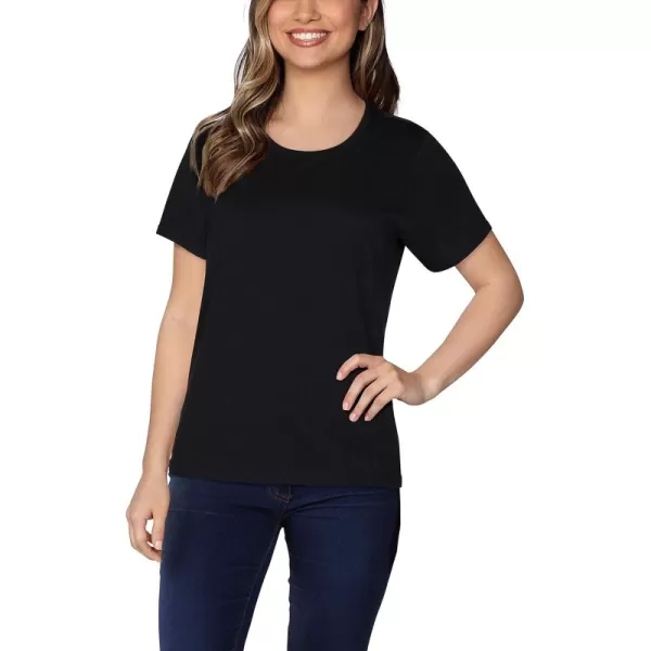 imageFruit of the Loom Womens Crafted Comfort Pima Cotton Short Sleeve TshirtsCrew  Black