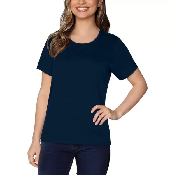 imageFruit of the Loom Womens Crafted Comfort Pima Cotton Short Sleeve TshirtsCrew  Navy