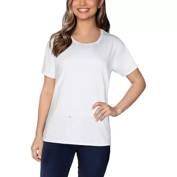 imageFruit of the Loom Womens Crafted Comfort Pima Cotton Short Sleeve TshirtsCrew  White