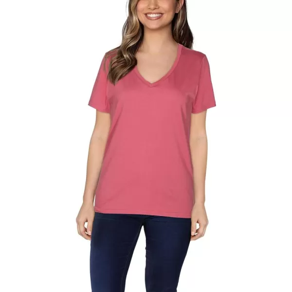 imageFruit of the Loom Womens Crafted Comfort Pima Cotton Short Sleeve TshirtsVneck  Ginger Zinger Pink