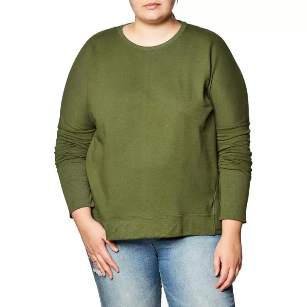 imageFruit of the Loom Womens Essentials in Transit Long Sleeve French Terry TopBoxwood Green