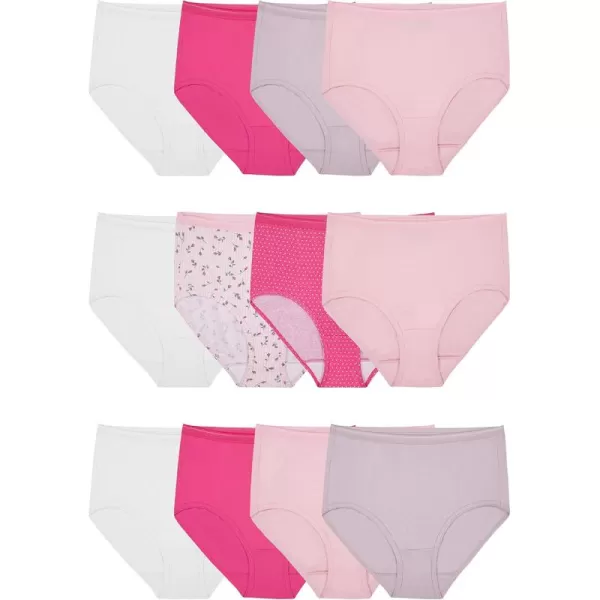 imageFruit of the Loom Womens Eversoft Cotton Brief Underwear Tag Free ampamp Breathable Available in Plus SizeBrief  Cotton  12 Pack  WhitePinkNude