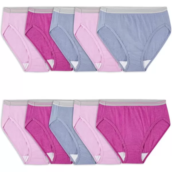 imageFruit of the Loom Womens Eversoft Cotton Brief Underwear Tag Free ampamp Breathable Available in Plus SizeHi Cut  Cotton Blend  10 Pack  Colors May Vary