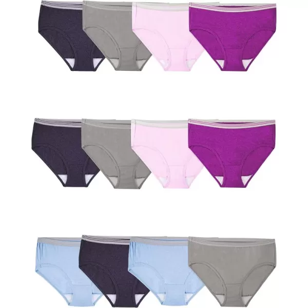 Low Rise - Cotton Blend - 12 Pack - Grey/Pink/Blue