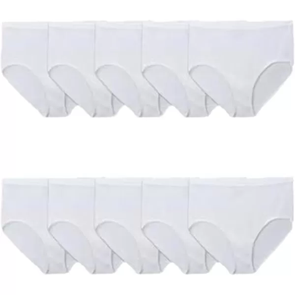 Plus Size Brief - Cotton - 10 Pack - White