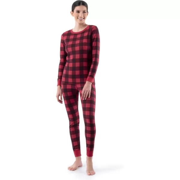 imageFruit of the Loom Womens Micro Waffle Premium Thermal SetBuffalo Plaid