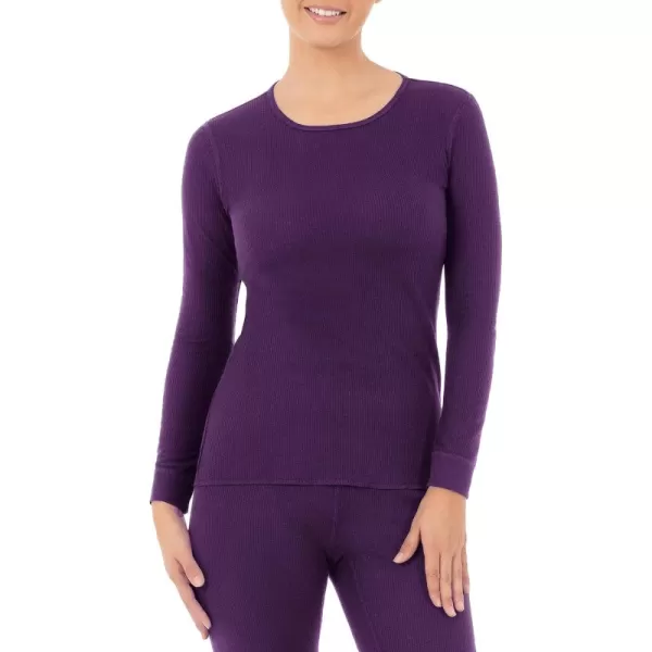 imageFruit of the Loom Womens Micro Waffle Premium Thermal Underwear Tee ShirtViolet