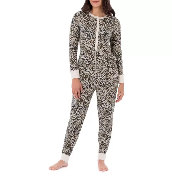 imageFruit of the Loom womens Micro Waffle Premium Thermal Union SuitAnimal Print