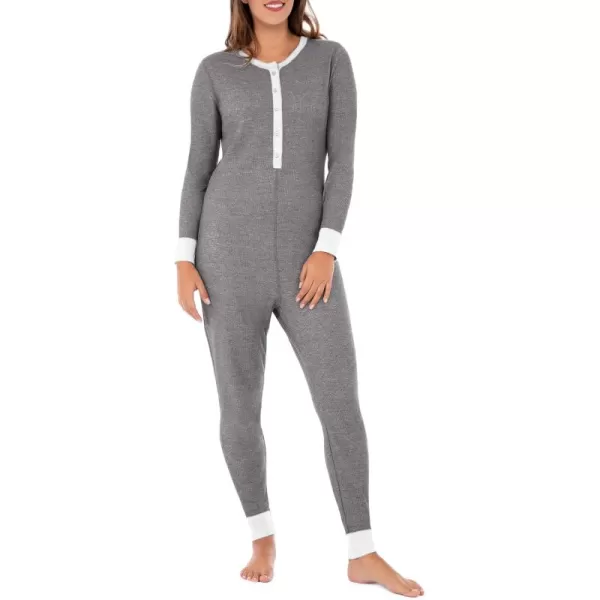 imageFruit of the Loom womens Micro Waffle Premium Thermal Union SuitSmoke Heather